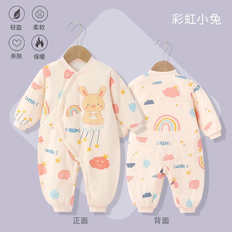 婴儿连体衣秋冬夹棉衣服