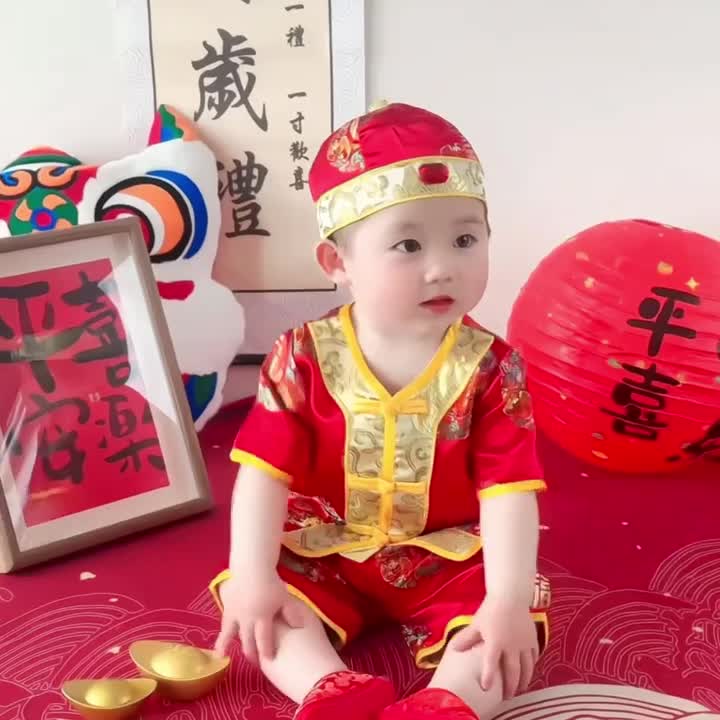 周岁抓周礼服男宴百日中