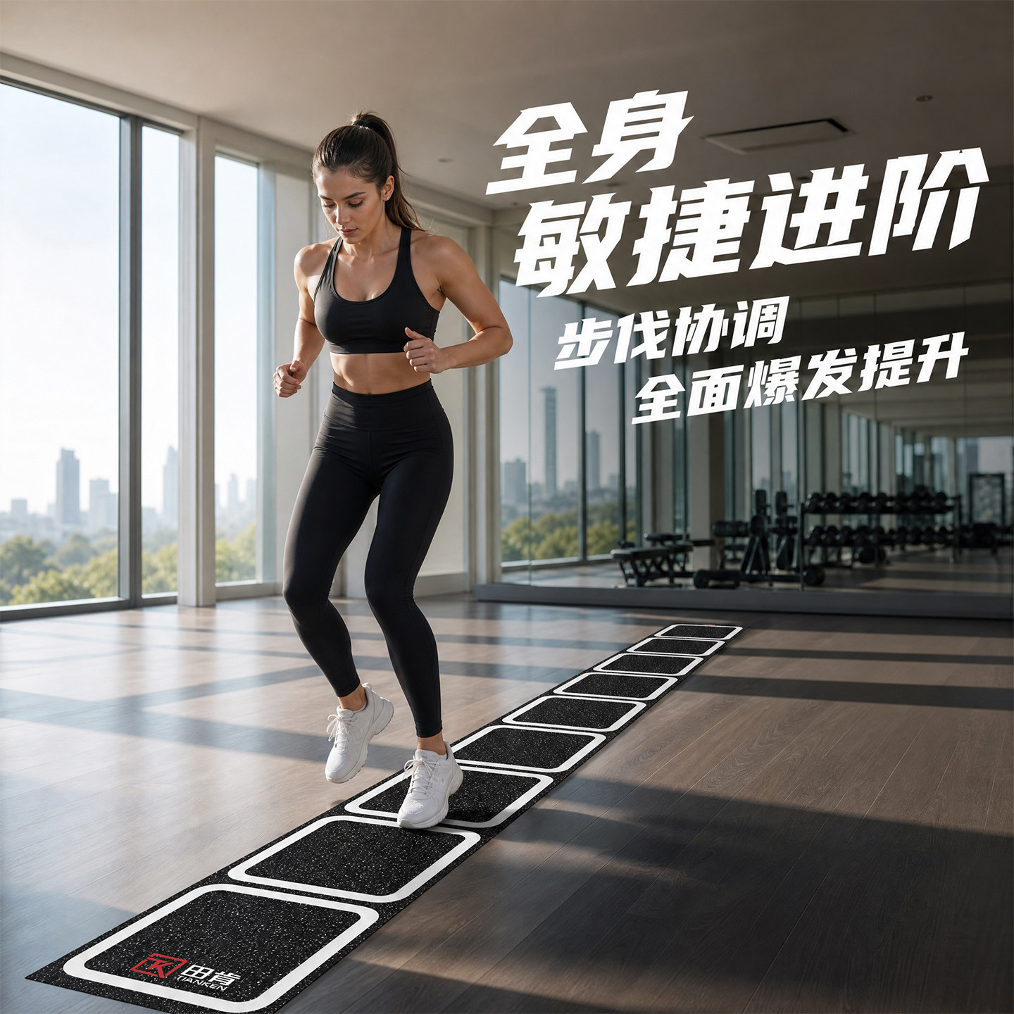 敏捷梯训练垫软梯步伐训练跳格子绳梯敏捷圈橡胶儿童体能训练器材
