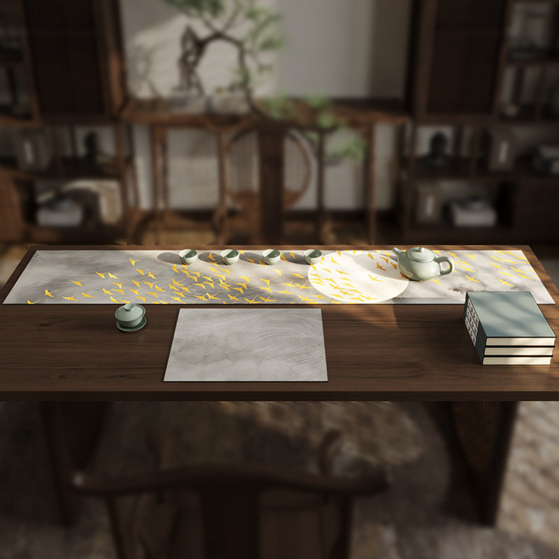 新中式桌旗茶几桌垫禅意茶席防水茶垫餐桌茶台轻奢高端长条茶桌布,居家布艺,桌旗,淘宝优惠券,粉丝福利购,淘宝优惠卷