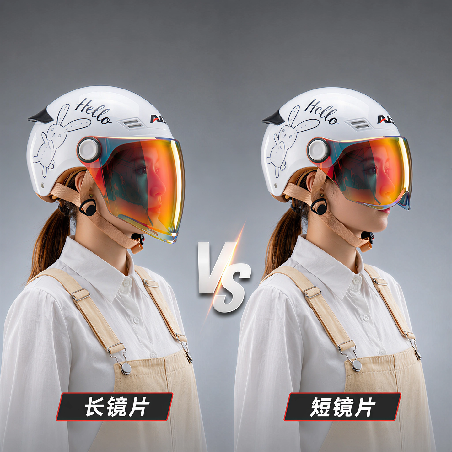 艾狮电动车头盔女夏季全脸防晒高颜值半盔四季通用摩托车超轻夏盔