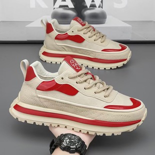 休闲男鞋 拼色老爹鞋 复古爆款 舒适皮面休闲百搭时尚 男新款