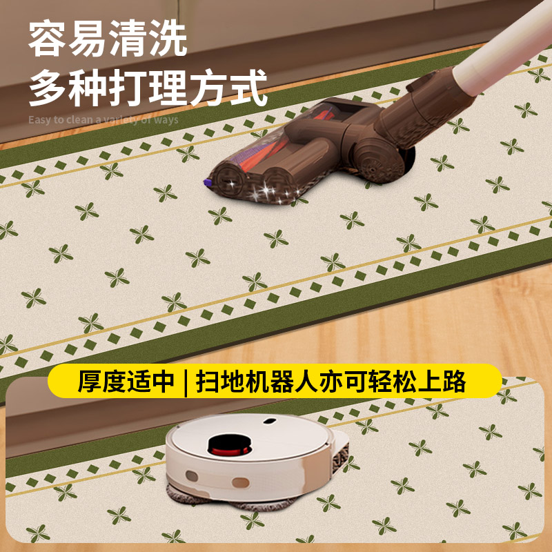 复古厨房硅藻泥地垫防水防油可擦免洗脚垫吸水吸油防滑免清洗地毯