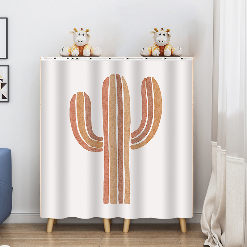 定制柜子遮挡帘衣柜门帘防尘鞋柜遮丑布帘书柜柜帘免打孔黏贴轨道