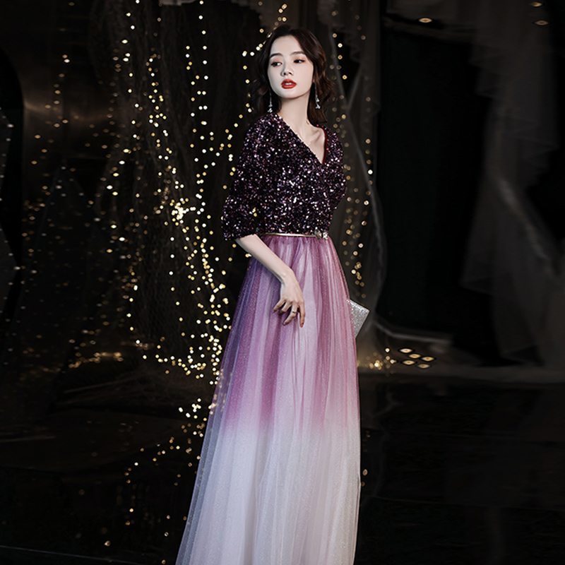 合唱礼服女大合唱演出服女长裙新款气质显瘦朗诵红歌比赛表演服装