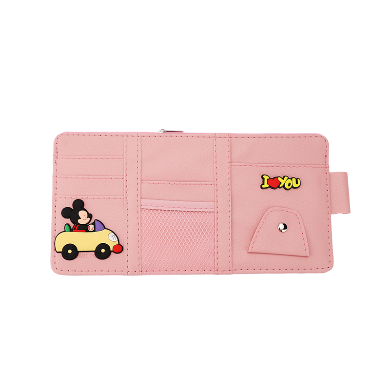 汽车遮阳板收纳多功能车载眼镜夹架车内驾驶证包票据卡片夹收纳袋