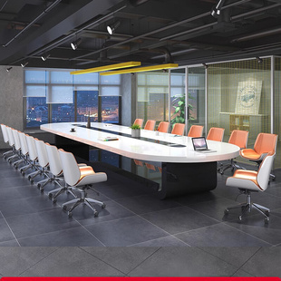 会议桌大型桌椅组合烤漆长条会议桌办公室烤漆办公家具培训桌 新款