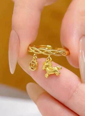 轻奢马上有钱招财女款开口戒指