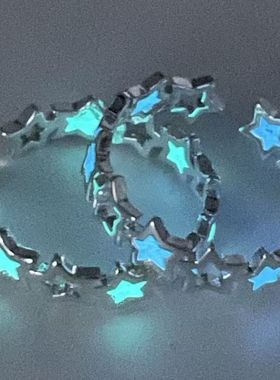 夜光五角星情侣对戒指环闺蜜学生