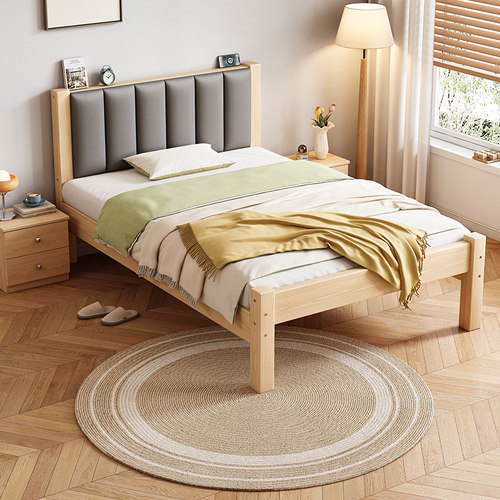 实木床软包床简约家用单人床