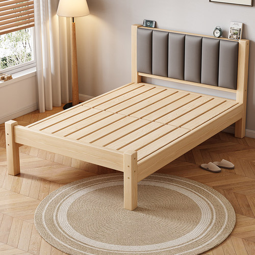 实木床软包床家用简约1.5m单人床