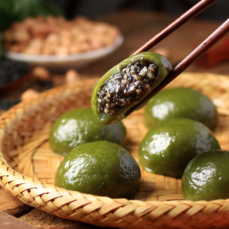 精丰粗粮客家艾糍糯米糍粑艾稞芝麻馅青团速冻艾饼零食小吃清明果