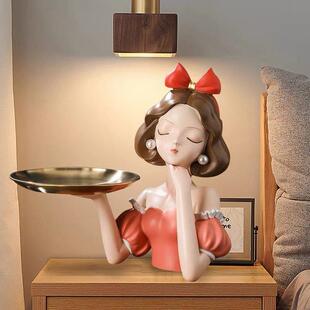 少女白雪在逃公主托 托盘摆件玄关钥匙收纳家居客厅装饰品乔迁礼