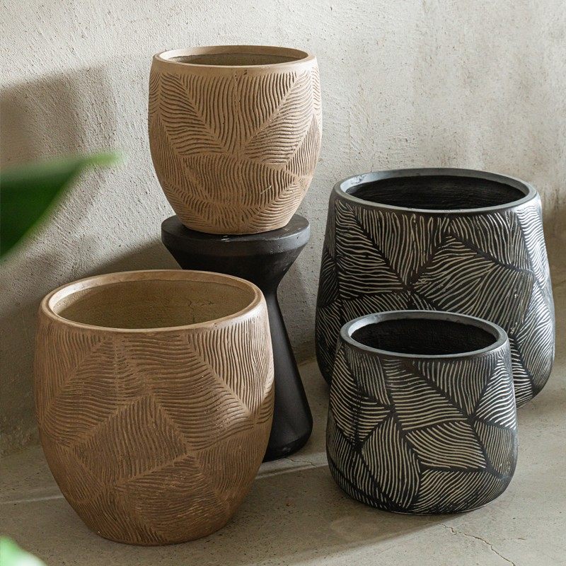 水泥花盆简约室内阳台大口径高档户外庭院绿植盆栽装饰花器家用