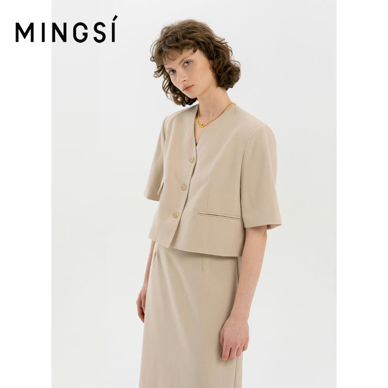 Mingsi夏季2023西装外套女