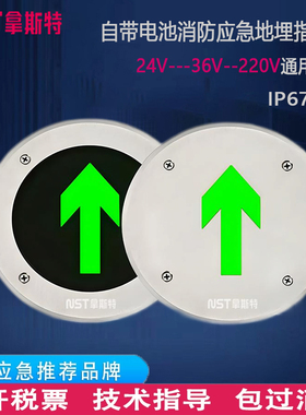 NST拿斯特地埋灯消防疏散地灯嵌入式地面24/220V指示灯圆形地标灯