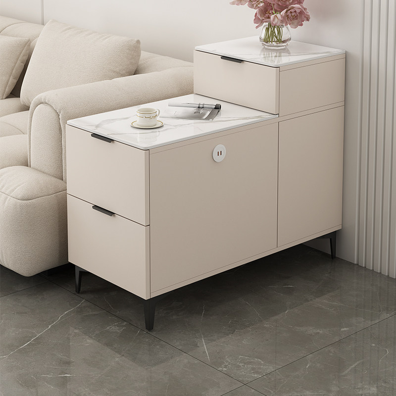 沙发边几边柜侧边柜客厅茶几小桌子茶水柜岩板简约家用实木边几桌