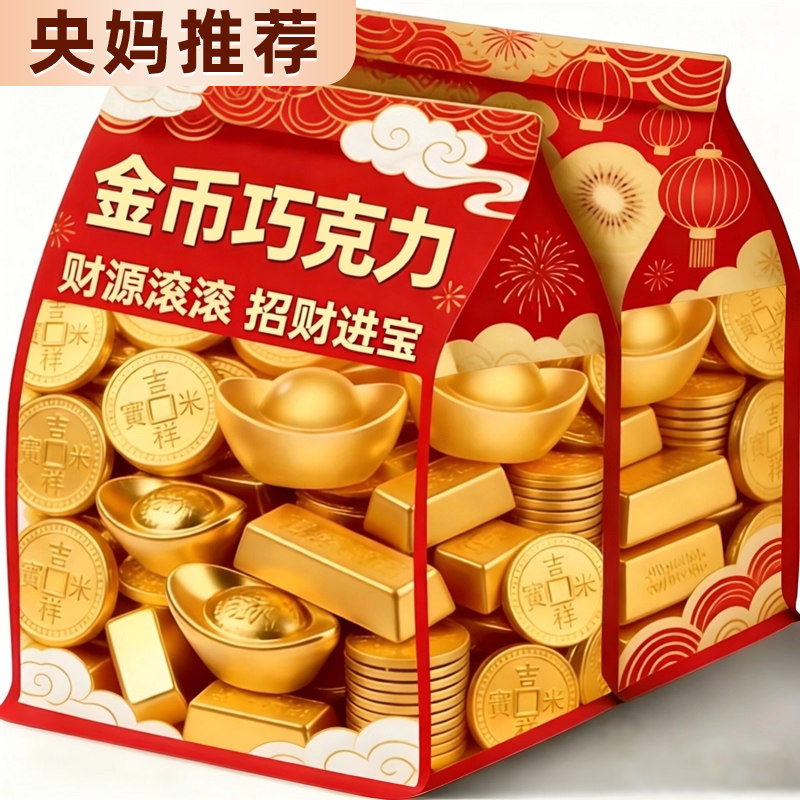 央妈推荐金币巧克力新年货结婚专用订婚喜糖解馋年货（代可可脂）,零食/坚果/特产,牛奶巧克力,淘宝优惠券,粉丝福利购,淘宝优惠卷