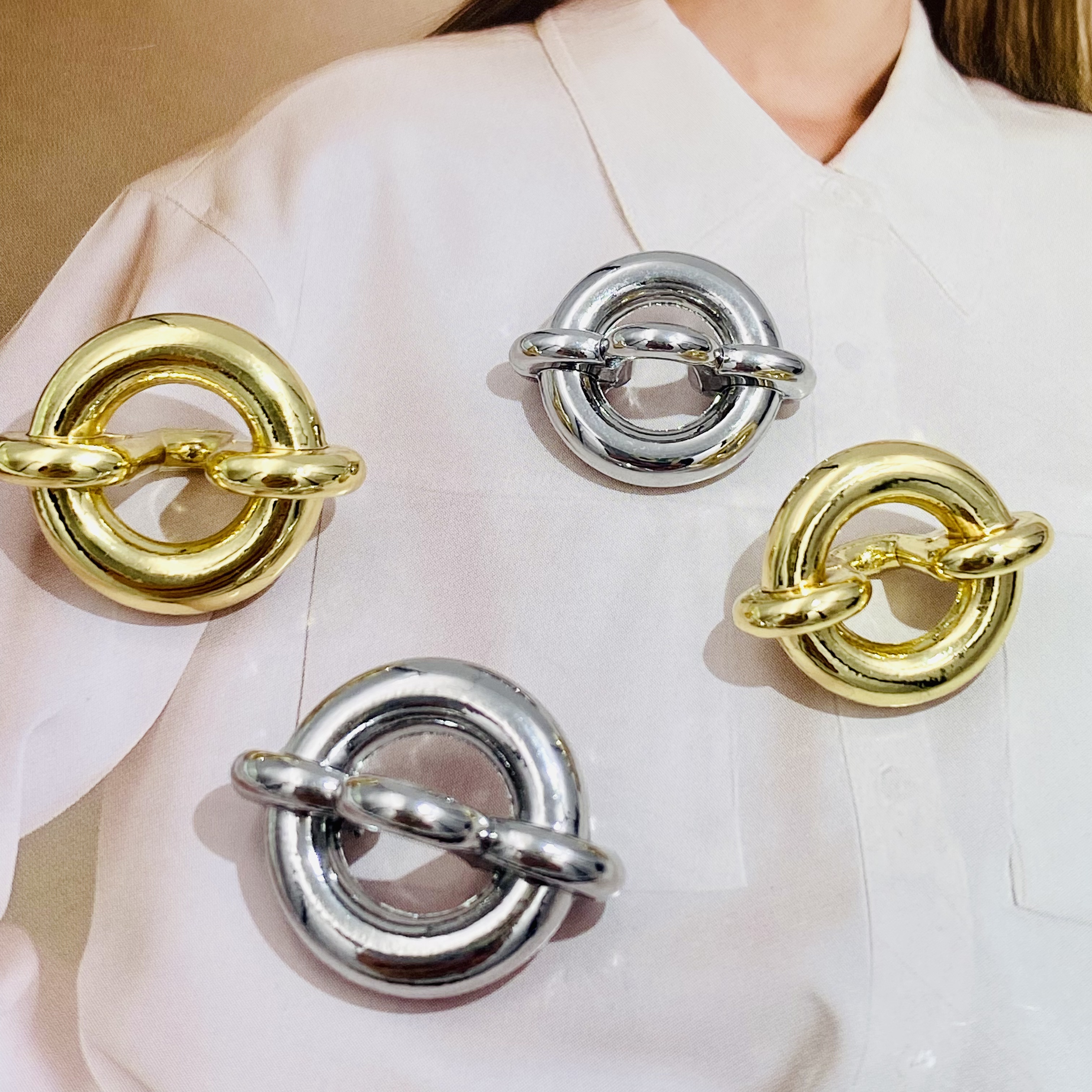 极简欧美个性风异形打结装饰扣男女适用衬衫毛衣外套开衫圆环纽扣