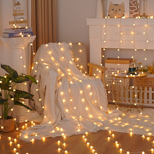 少女房间卧室氛围灯LED复古星星圆珠装 扮灯 饰灯串网红氛围布置装