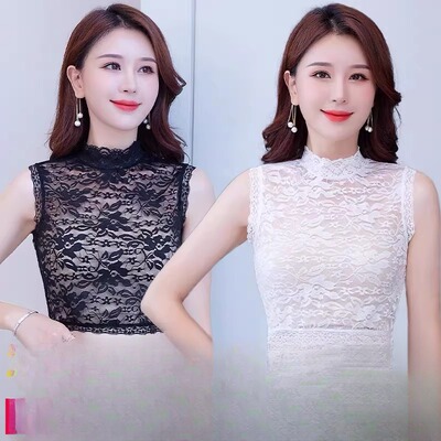蕾丝假领子百搭女秋冬半高领花边