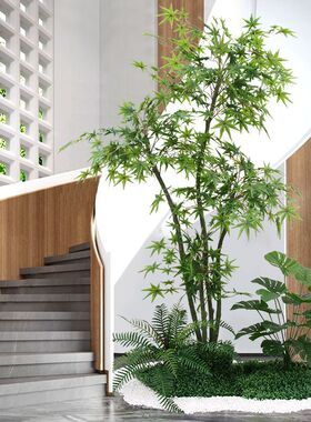 真绿植高端轻奢大型生南天竹假树植物室内装饰花客厅吊钟造景