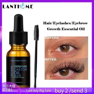 Growth Castor Hair Essential Oil Eyelash头发眉睫毛滋养液10ml