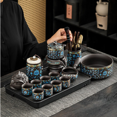 紫砂茶具套装家用轻奢高档泡茶专用懒人自动功夫茶杯茶壶2025新款