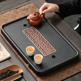 乌金瓷石茶盘家用功夫茶具套装 2023新款 储蓄干泡茶台轻奢现代托盘