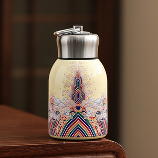 陶瓷保温杯国风小胖丁保温杯户外便携口袋杯车载随手杯迷你300ml