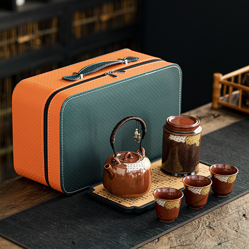 2024新款旅行茶具小套装户外便携式收纳包简约茶盘茶杯茶壶茶叶罐,餐饮具,旅行茶具,淘宝优惠券,粉丝福利购,淘宝优惠卷