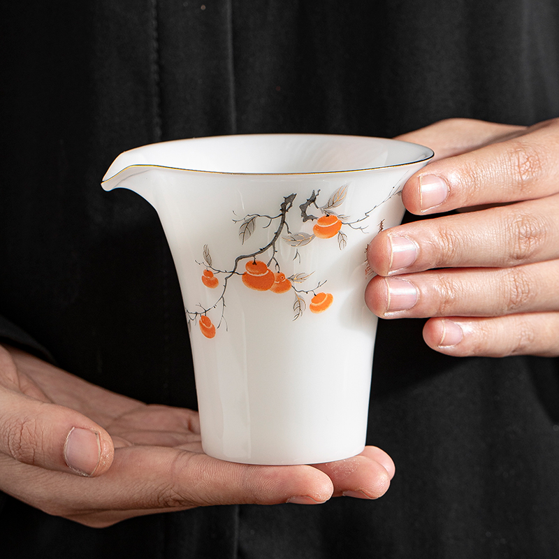 璞玉冰种羊脂玉白瓷公道杯家用功夫茶具泡茶杯茶海匀杯分茶器配件