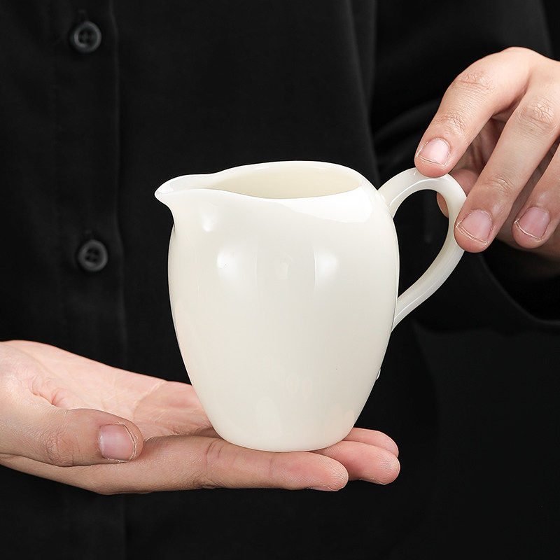 冰种璞玉白瓷公道杯陶瓷分茶器茶漏功夫茶具配件家用高档茶海泡茶