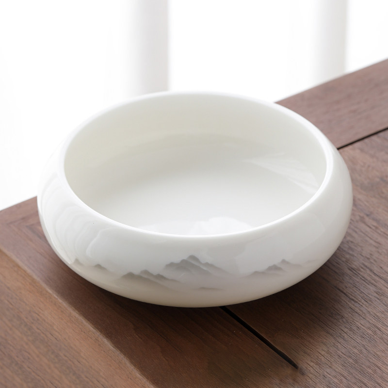 羊脂玉白瓷茶洗大号家用高档杯洗功夫茶具泡茶工具水盂茶台废水缸,餐饮具,茶道/零配,淘宝优惠券,粉丝福利购,淘宝优惠卷