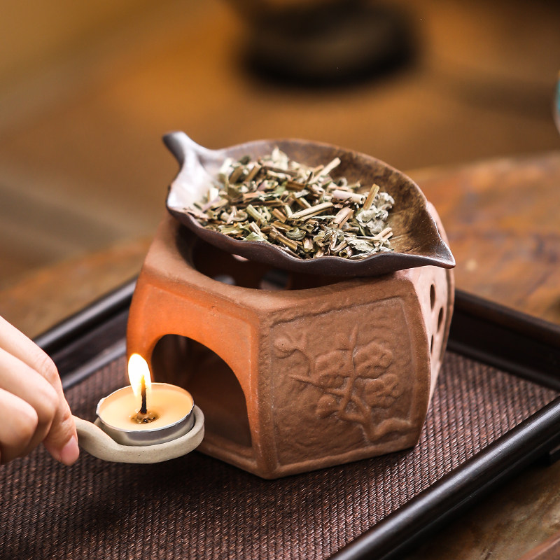 日式粗陶蜡烛烘茶炉香薰烤茶炉陶瓷茶叶提香器功夫茶具醒茶温茶炉,餐饮具,煮茶炉,淘宝优惠券,粉丝福利购,淘宝优惠卷