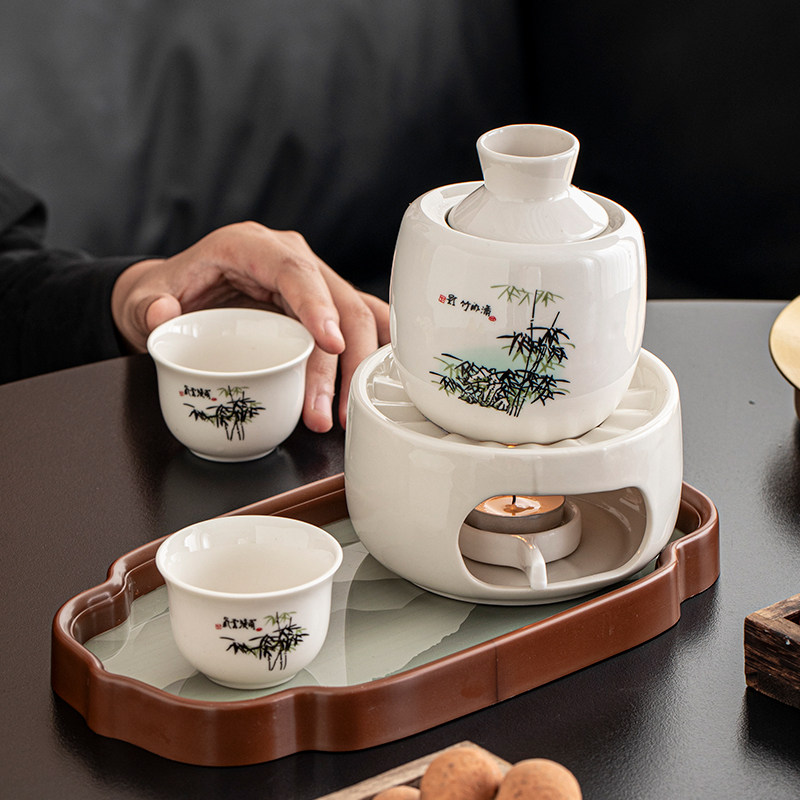 二两小温酒壶酒具陶瓷烫酒壶酒精炉加热暖酒器分酒黄酒杯子新中式,餐饮具,茶壶,淘宝优惠券,粉丝福利购,淘宝优惠卷