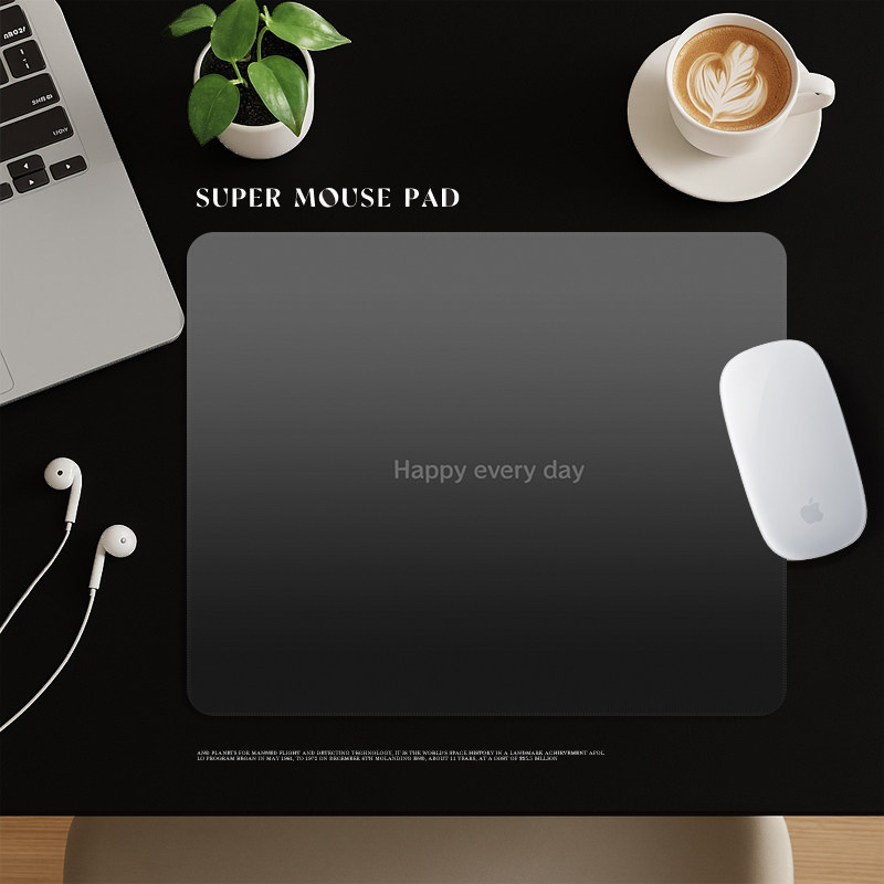 轻奢黑色小号鼠标垫高级感纯色渐变男生电竞游戏办公便携防滑桌垫