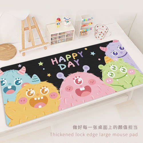 涂鸦卡通小怪兽橡胶锁边鼠标垫