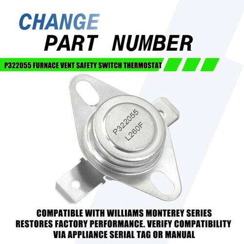 P322055 L260F 炉膛排气安全开关温控器 兼容Williams HVAC系统