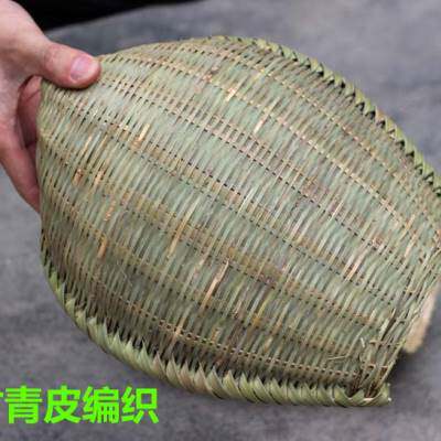 手工竹编筲箕开口竹簸箕竹制品谷插洗菜沥水筐淘米筛竹编铲筲竹i.