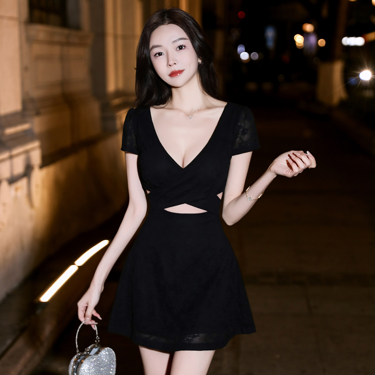 夜总店女装低胸性感连衣裙夜场上班衣服酒店短裙子spa技师工作服
