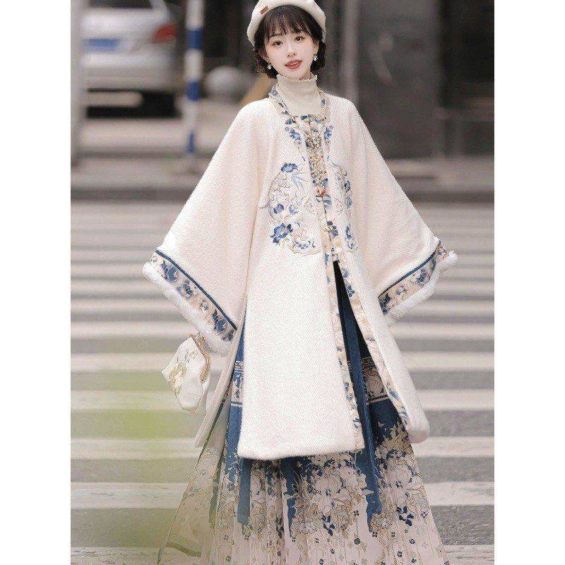 新款【绒绒】原创明制改良汉服女方领对襟衫披袄妆花马面裙日常款,女装/女士精品,汉服半身裙,淘宝优惠券,粉丝福利购,淘宝优惠卷