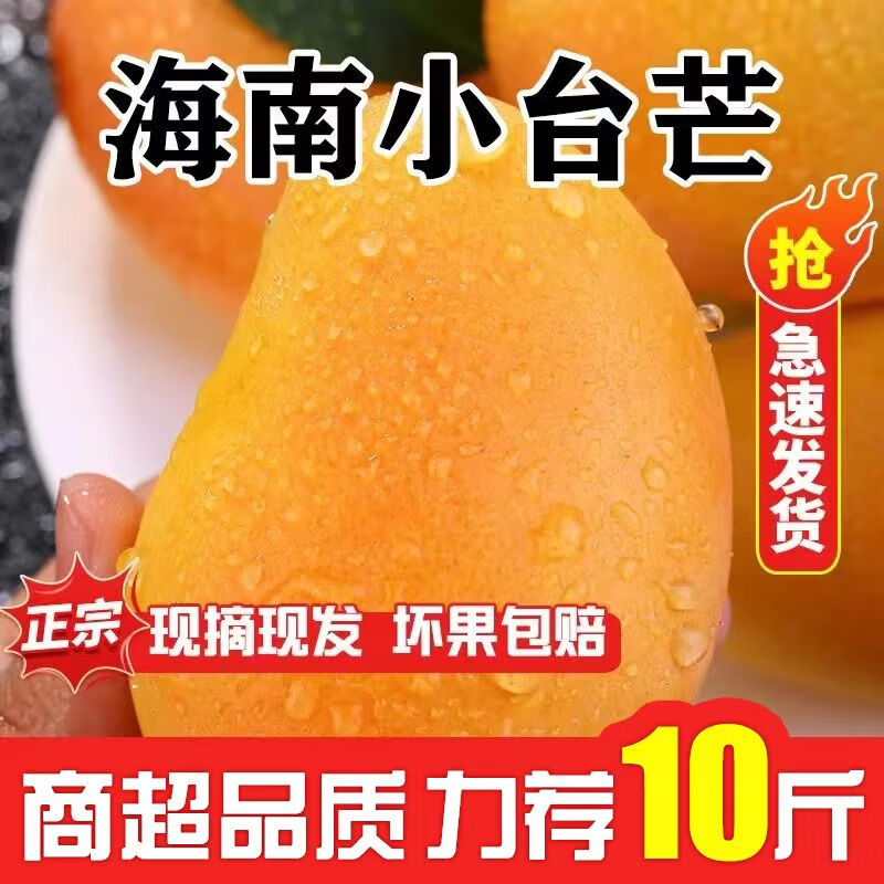 海南小台芒果新鲜芒果精选台农芒孕妇水果甜心芒果现摘薄核小芒果