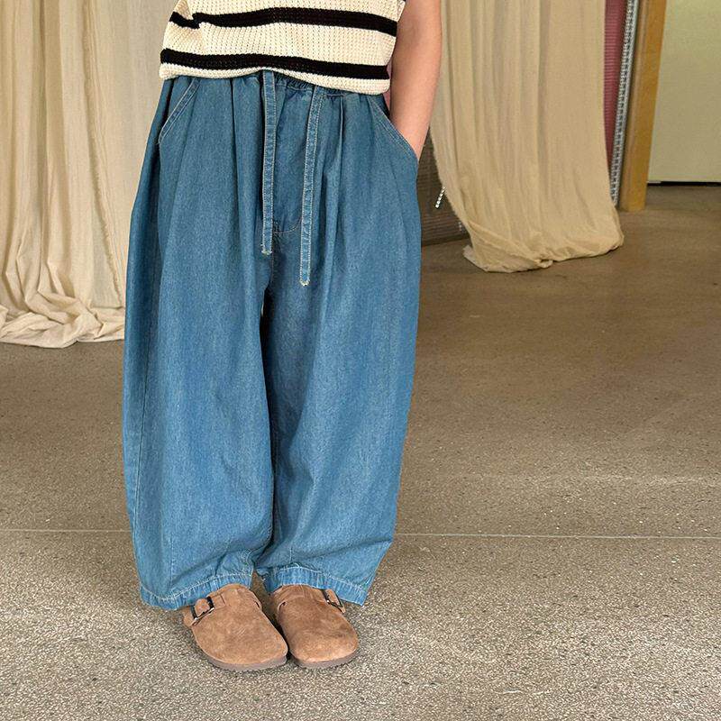 儿童休闲 柔软薄款防蚊裤宝宝牛仔裤女童夏季束脚长裤子童装裤子