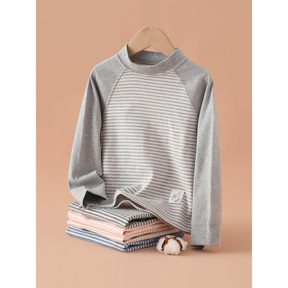 儿童半高领打底衫男女童长袖T恤纯棉A类早秋冬宝宝保暖秋衣无骨