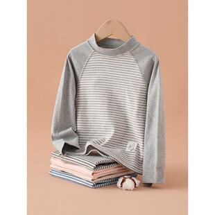 儿童半高领打底衫男女童长袖T恤纯棉A类早秋冬宝宝保暖秋衣无骨