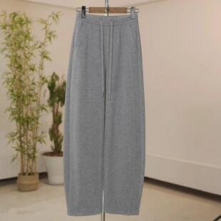 弯刀裤女2025新款春秋新款灰色卫裤高级感垂感休闲运动镰刀香蕉裤