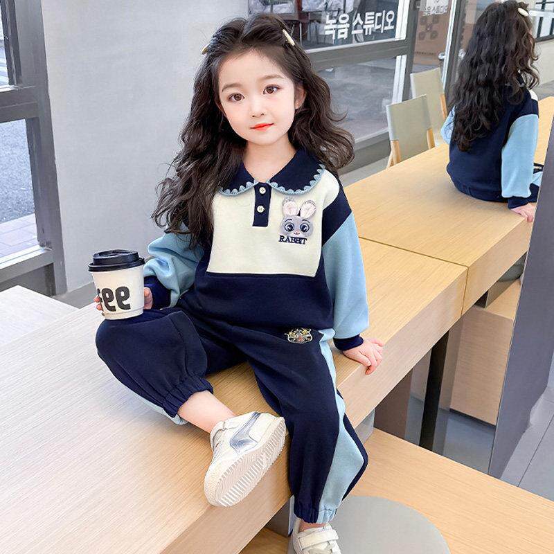 女童春秋款套装2025新款洋气时髦儿童兔子女宝宝春季春装运动卫衣