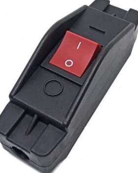 线上中途开关手捏按钮3-220V通用大功率16A/30A四脚两档带灯红色