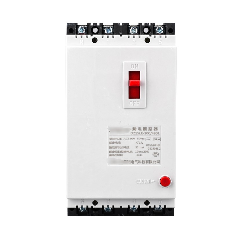 上海DZ15LE-100A漏电断路器4901 3901三相四线塑壳漏电保护器